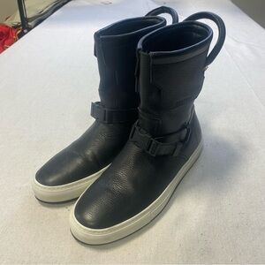 Buscemi Men’s Leather High-Top Shoes - Black